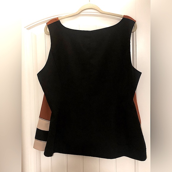 Donna Vinci Couture fully lined Crystal embellished sleeveless shirt top sz 18 - Picture 9 of 11